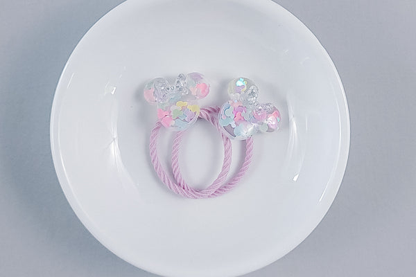 2 Pack Hair Ties | Confetti Mouse Heads | 3 Options