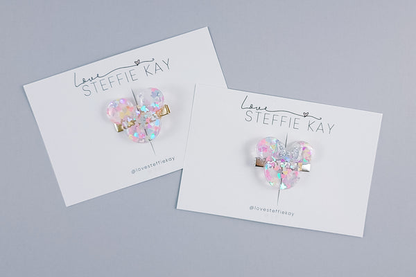 Resin Hair Clip | Confetti Mouse Head | 3 Options