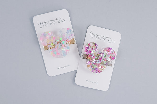 Resin Hair Clip | Confetti Mouse Head | 3 Options