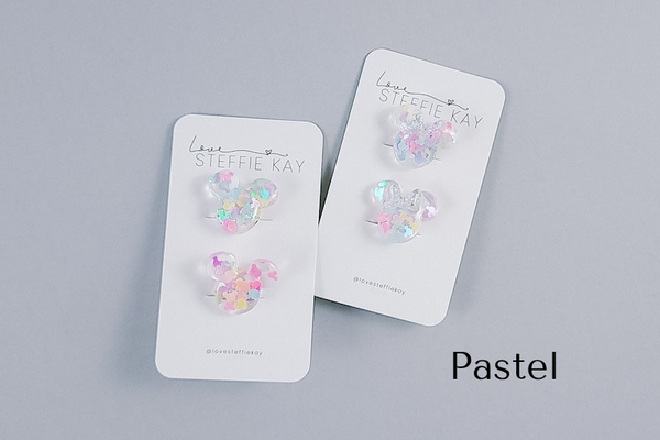 2 Pack Hair Ties | Confetti Mouse Heads | 3 Options