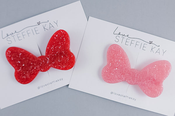Resin Hair Clip | Oversized Druzy Bow | 2 Options