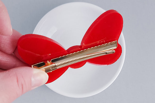 Resin Hair Clip | Oversized Druzy Bow | 2 Options