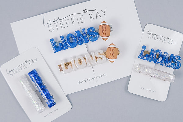 Resin Hair Clips | LIONS Football