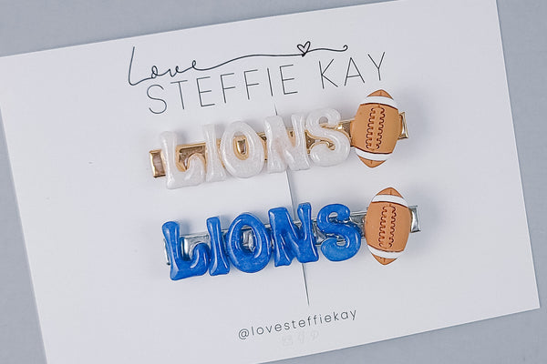 Resin Hair Clips | LIONS Football