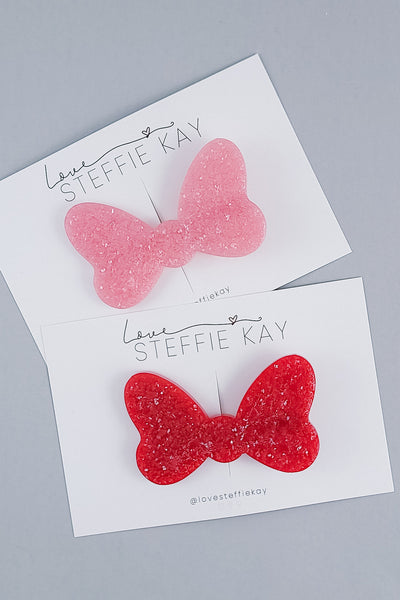 Resin Hair Clip | Oversized Druzy Bow | 2 Options