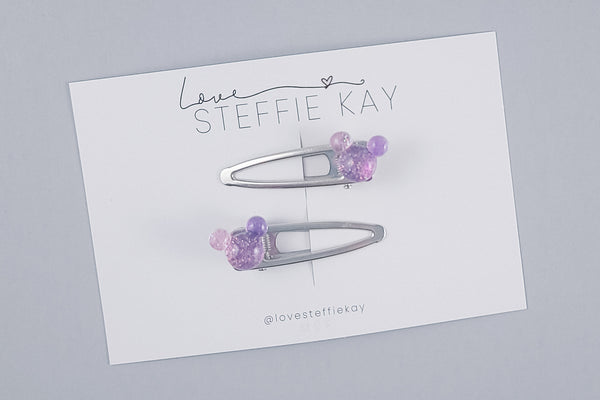 2-Pack Hair Clips | Ombre Mouse Head | 4 Options