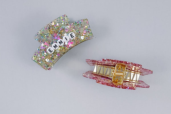 Small Glitter Personalized Claw Clip