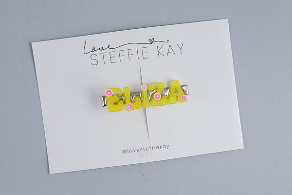 Personalized Hair Clip | Summer Grapefruit