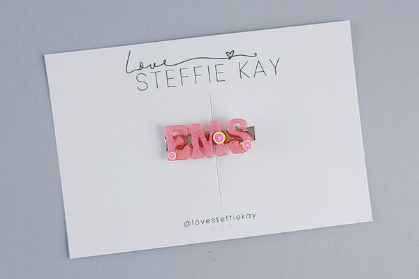 Personalized Hair Clip | Summer Grapefruit