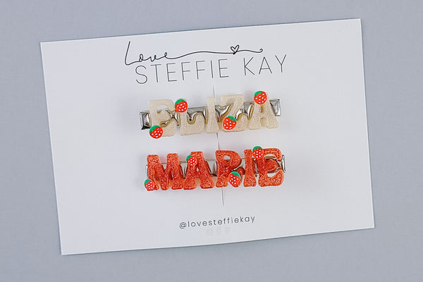 Personalized Hair Clip | Summer Strawberry