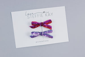 Glitter Pigtail Bows | 2 Options