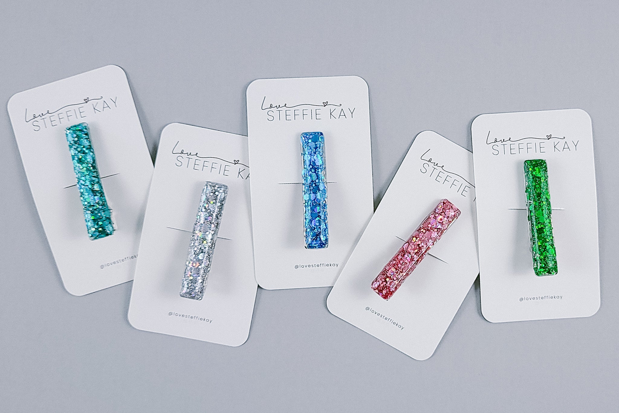 Resin Bar Hair Clip | Solid Glitter | 18 Options