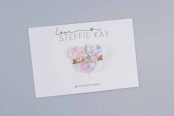 Resin Hair Clip | Confetti Mouse Head | 2 Options