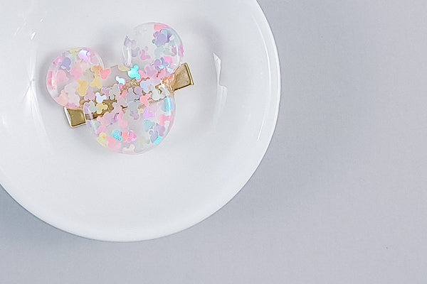 Resin Hair Clip | Confetti Mouse Head | 2 Options