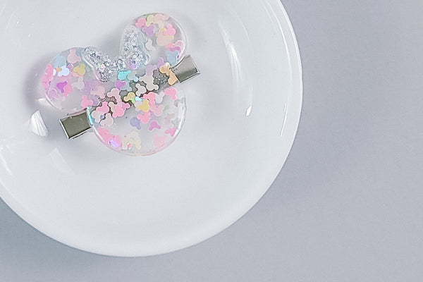 Resin Hair Clip | Confetti Mouse Head | 2 Options