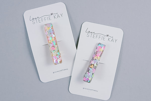 Resin Bar Hair Clip | Mouse Head Confetti | 2 Options