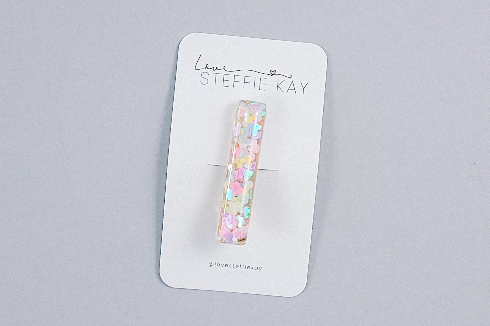 Resin Bar Hair Clip | Mouse Head Confetti | 2 Options