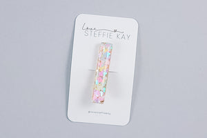 Resin Bar Hair Clip | Mouse Head Confetti | 2 Options