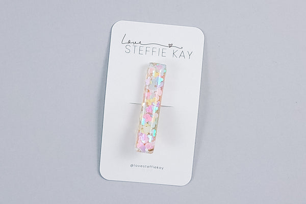 Resin Bar Hair Clip | Mouse Head Confetti | 2 Options