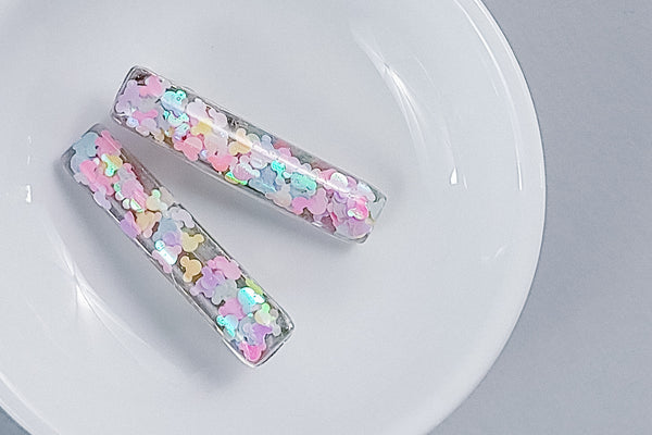 Resin Bar Hair Clip | Mouse Head Confetti | 2 Options