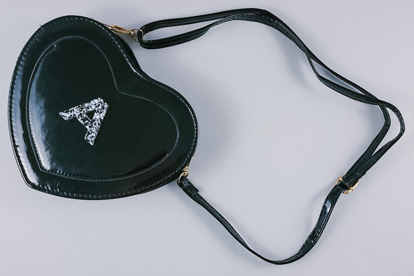 Personalized Girls Heart Purse | Black