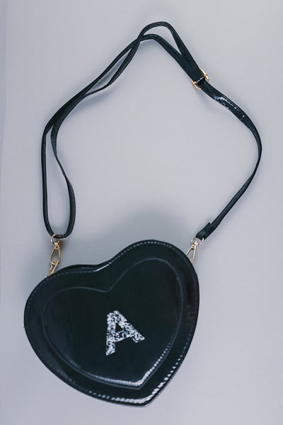 Personalized Girls Heart Purse | Black