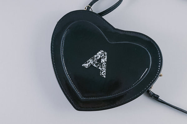 Personalized Girls Heart Purse | Black