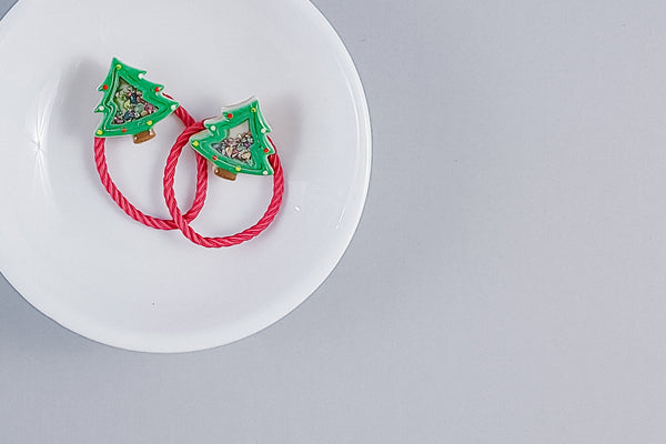 2 Pack Hair Ties | Christmas Tree Shakers