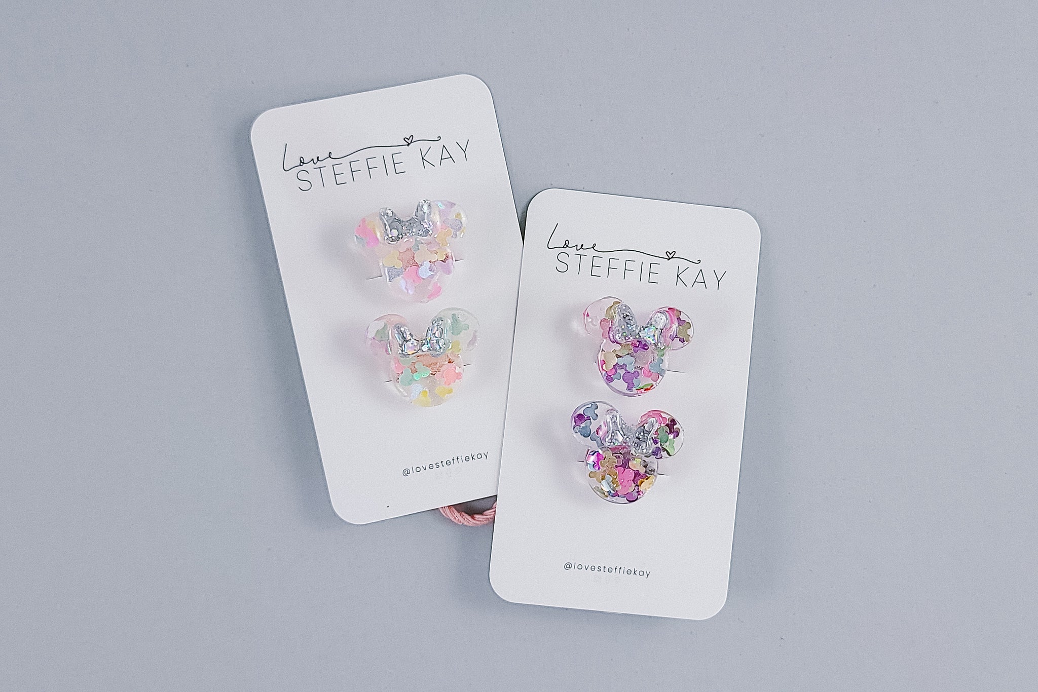 2 Pack Hair Ties | Confetti Mouse Heads | 2 Options