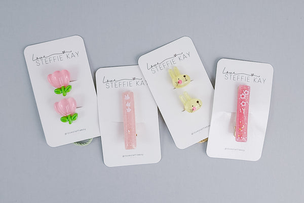 Resin Bar Clip | Bunny Head Sparkle