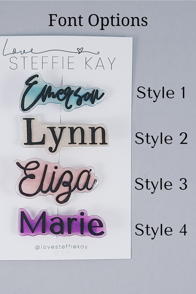 Personalized Hair Clip or Backpack Pin | 4 Font Options