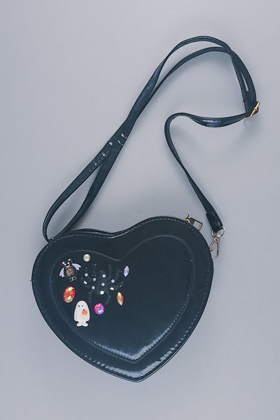 Girls Heart Purse | Black | Halloween