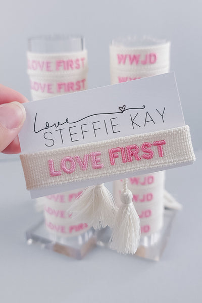 Embroidered Tassel Bracelet | LOVE FIRST