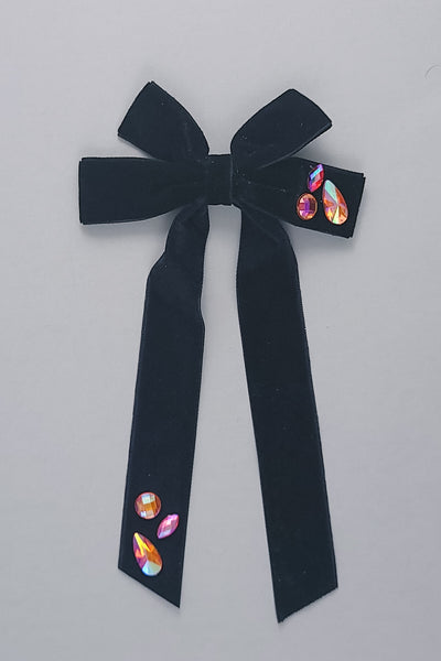 Long Velvet Bow | Bejeweled | 2 Options