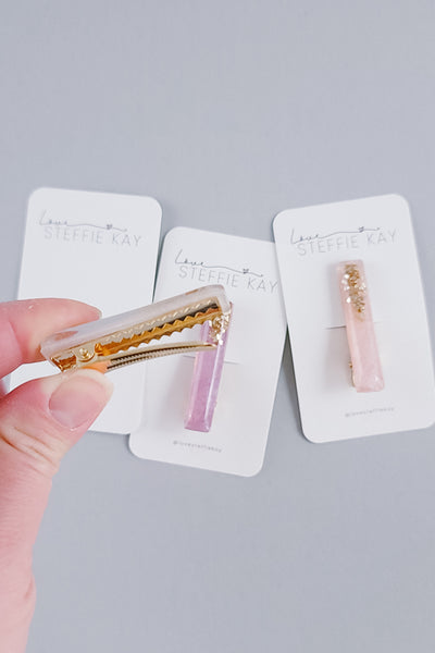 Resin Bar Clips | Gold Tipped