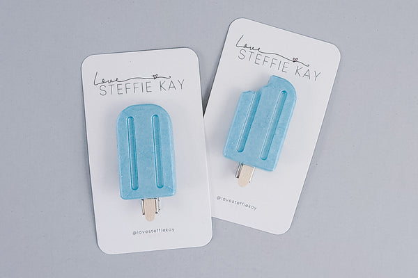 Resin Hair Clip | Blue Raspberry Popsicles