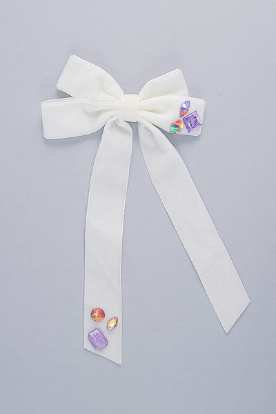 Long Velvet Bow | Bejeweled | 2 Options