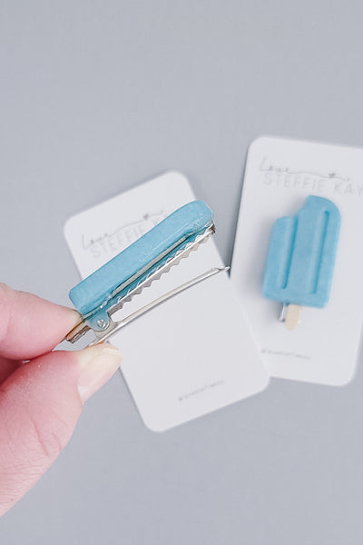 Resin Hair Clip | Blue Raspberry Popsicles