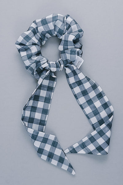 Tie Scrunchie | Charcoal Gingham