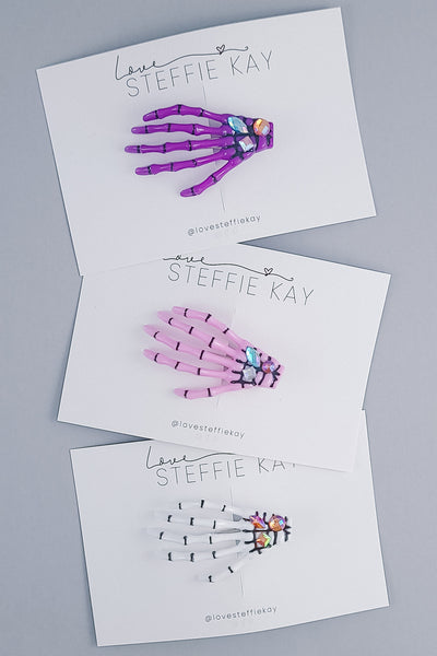 Acrylic Hair Clip | Skeleton Hand | 3 Options