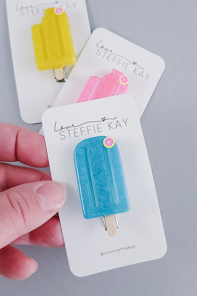 Resin Hair Clip | Grapefruit Popsicles