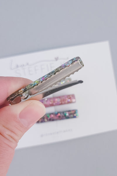 Glitter Resin Bar Hair Clip | 3 Options