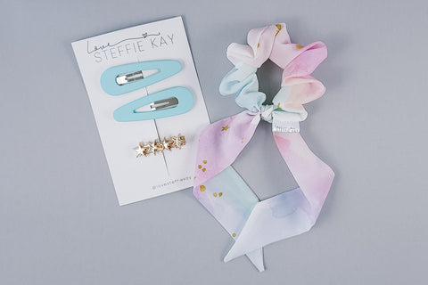 Hair Accessory Gift Set | Watercolor + Stars