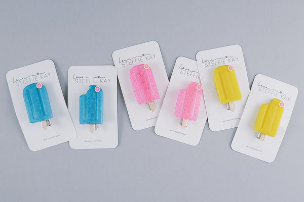 Resin Hair Clip | Grapefruit Popsicles