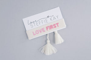 Embroidered Tassel Bracelet | LOVE FIRST