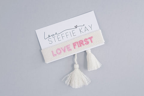 Embroidered Tassel Bracelet | LOVE FIRST