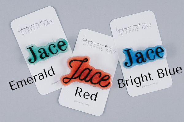 Personalized Hair Clip or Backpack Pin | 4 Font Options