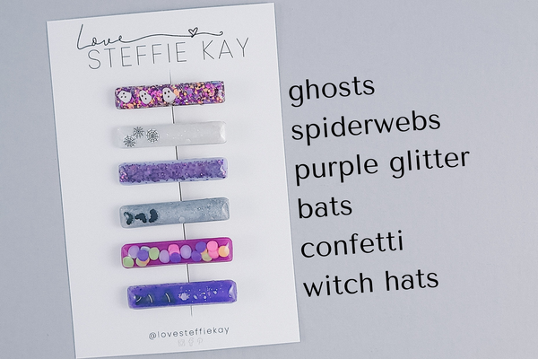 Resin Bar Hair Clip | Halloween | 6 Options