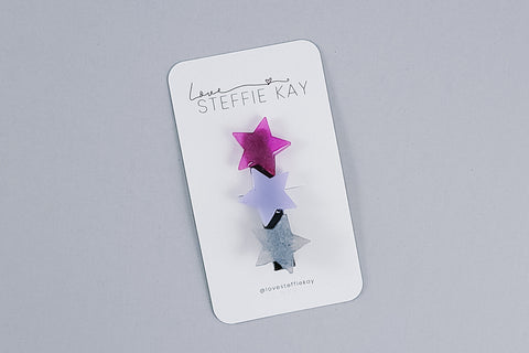 Resin Hair Clip | Star Trio