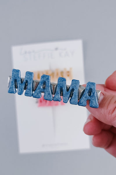 Personalized Resin Hair Clip | Retro Font | 40 Color Options